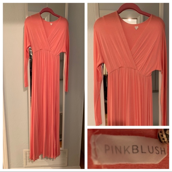 Maxi pink maternity dress - Picture 2 of 7